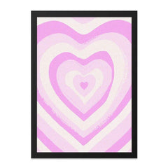 Pink Heart Wall Art, Y2K Aesthetic Poster, Trendy Heart Print, Valentine's Day Decor, Cute Room Decor, Pink Wall Decor - Tawshia
