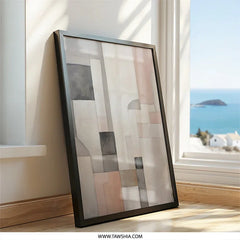 Abstract Geometric Wall Art, Modern Neutral Artwork, Minimalist Home Decor, Contemporary Art Print, Stylish Living Room Art - Tawshia