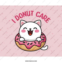 Donut Cat MousePad, Cute Kawaii Kitten, Funny Office Decor, Gamer Mouse Pad, Desk Accessories, Gift for Cat Lover, Pink Mousepad - Tawshia