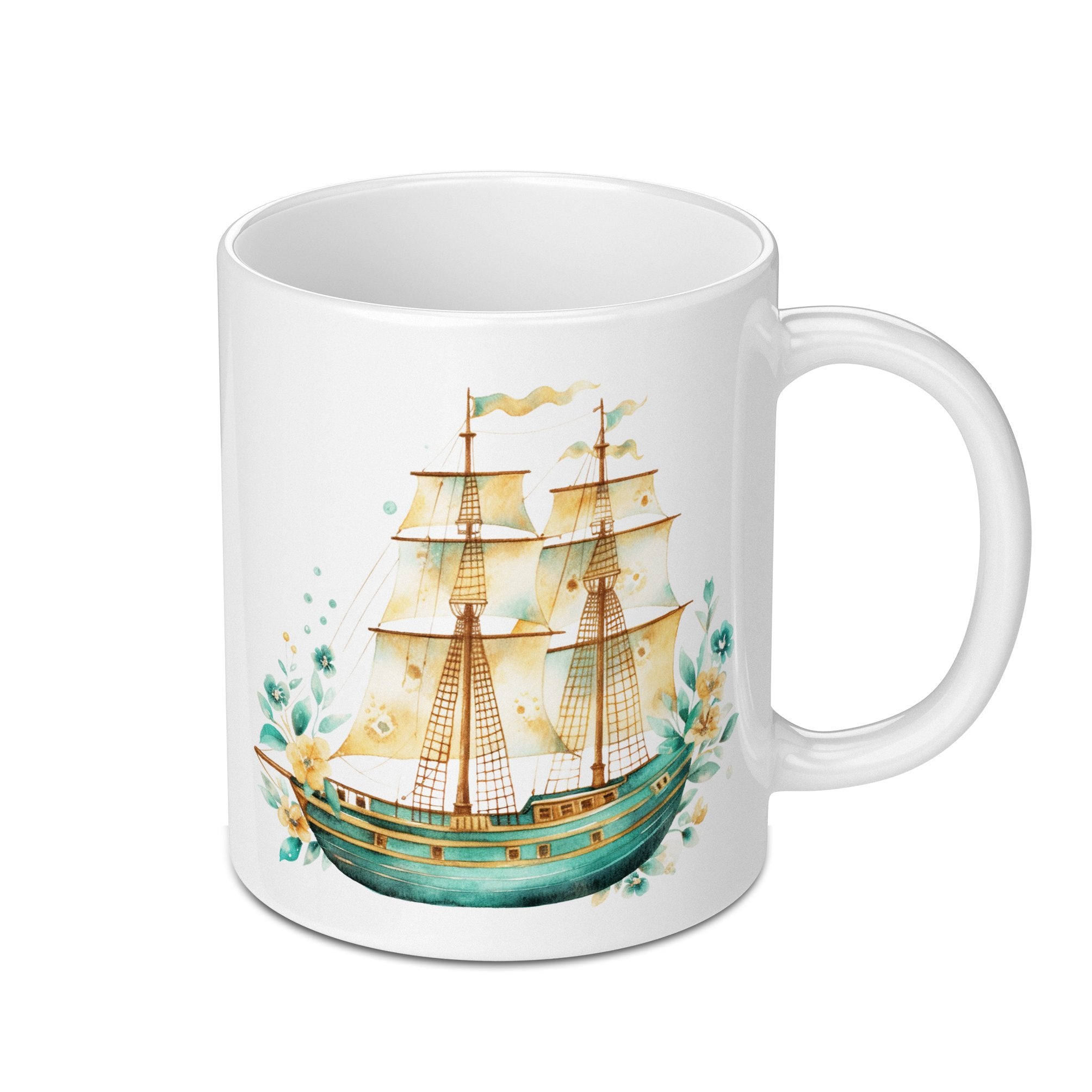 Vintage Ship Illustration on Mug Design product