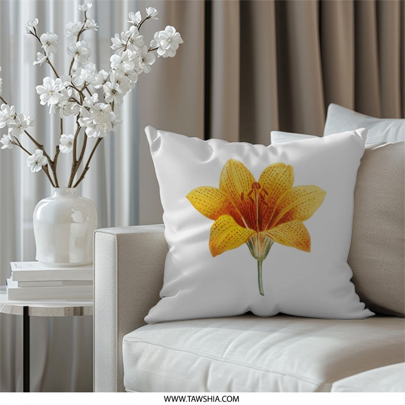 Floral Pillow, Tiger Lily Pillow, Flower Throw Pillow, Botanical Print Pillow, Home Decor Pillow, Accent Pillow - Tawshia