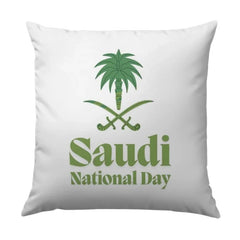 Saudi National Day Pillow, Saudi Arabia Flag, Kingdom Decor, Palm Tree Sword Cushion, Green White Accent Pillow, Gift Idea - Tawshia
