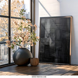 Abstract Black Wall Art, Minimalist Painting Print, Modern Home Decor, Textured Wall Decor, Dark Abstract Art - Tawshia