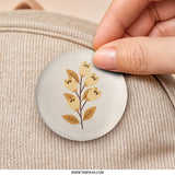 Floral Pinback Button, Cute Flower Badge, Aesthetic Pin, Botanical Pin, Trendy Button Pin, Gift Idea, Unique Button, Floral Accessories - Tawshia