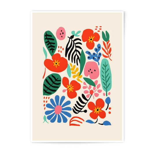 Abstract Floral Photographic Print, Botanical Art Print, Colorful Flower Wall Decor, Modern Art Print, Home Decor - Tawshia