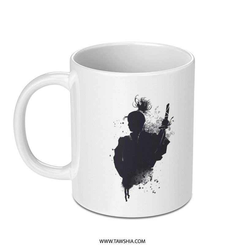 Samurai Silhouette with Sword Design Mug product type