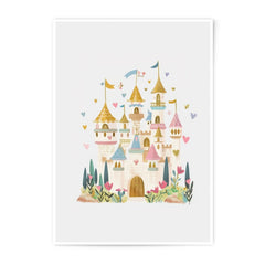 Whimsical Castle Photographic Print, Dreamy Castle Art, Cute Nursery Decor, Colorful Castle Illustration, Kids Room Art, Princess Castle - Tawshia