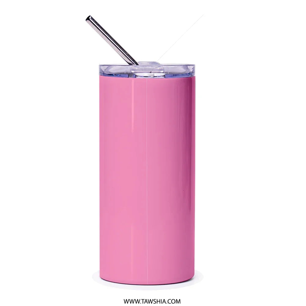 Pink Tumbler with Straw Stainless Steel Drinkware Product