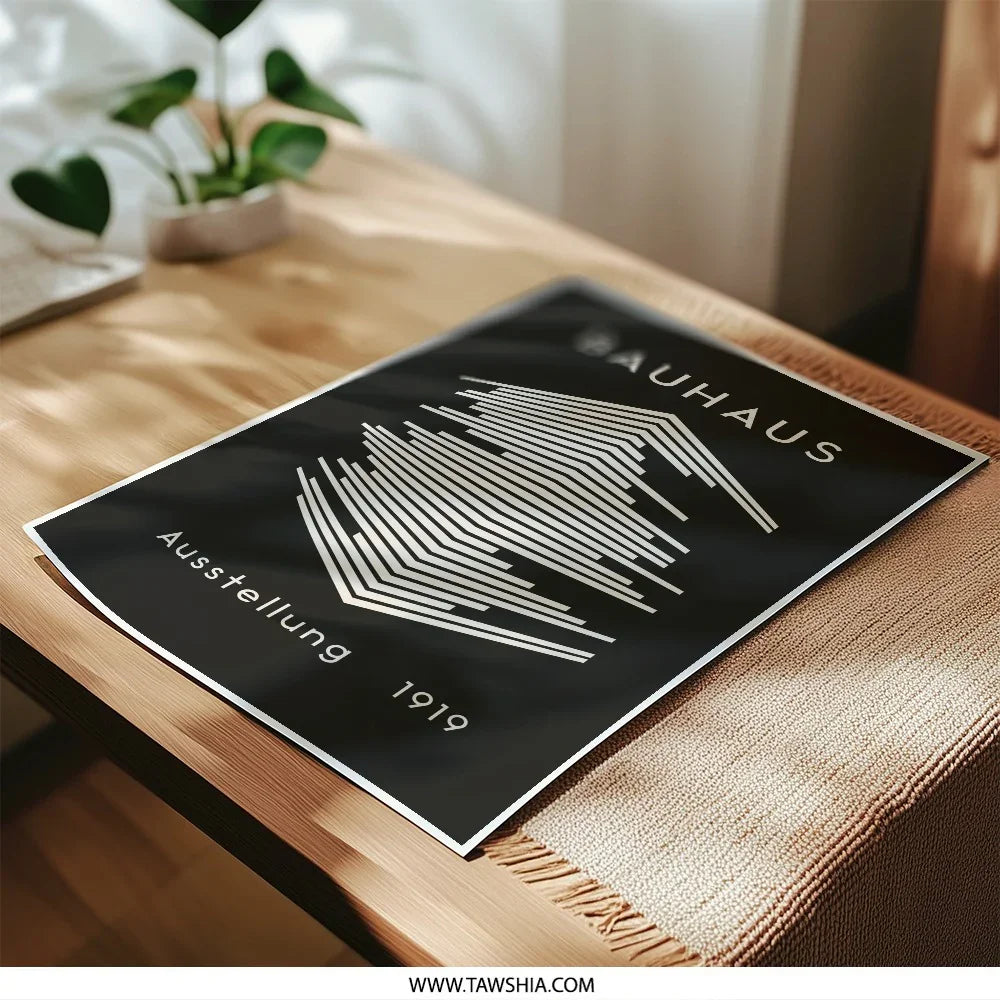 Bauhaus Ausstellung 1919, Minimalist Art, Abstract Geometric, Photographic Print, Modern Wall Decor, Home Art Print - Tawshia
