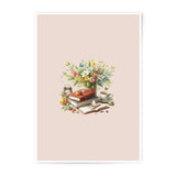 Floral Photographic Prints, Still Life Art Print, Books and Tea, Study Room Decor, Cozy Home Art, Fine Art Prints, Wall Art Prints - Tawshia