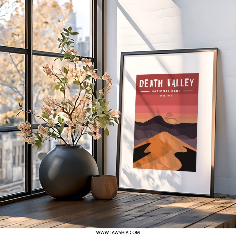 Death Valley Wall Art, National Park Print, Desert Landscape Poster, Modern Home Decor, Travel Gift Idea, Minimalist Artwork - Tawshia