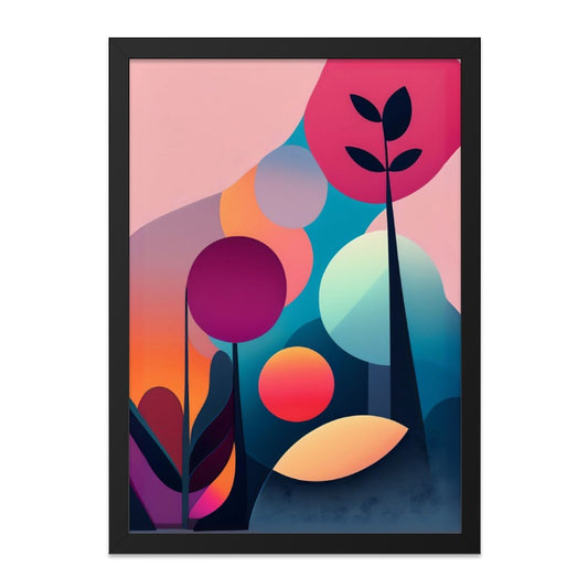 Abstract Botanical Wall Art, Colorful Geometric Print, Modern Art Print, Contemporary Wall Decor, Home Decor Art - Tawshia