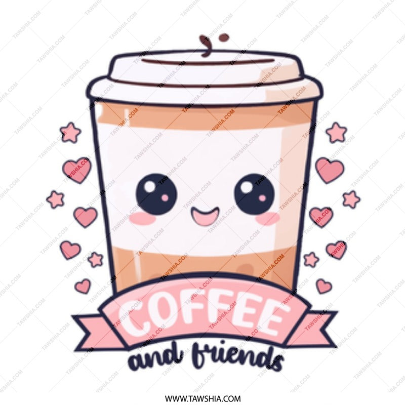 Coffee and Friends Mug, Cute Kawaii Mug, Coffee Lover Gift, Friendship Mug, Unique Coffee Mug, Gift for Best Friend, Drinkware - Tawshia