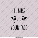 I'll Miss Your Face Pocket Mirror, Cute Pocket Mirror, Farewell Gift, Goodbye Gift, Travel Mirror, Kawaii Pocket Mirror, Gift For Her - Tawshia
