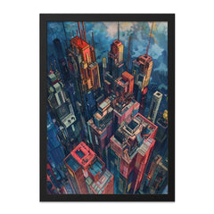 Cyberpunk Cityscape Wall Art, Futuristic Metropolis Print, Urban Decor, Modern City Art, Architectural Artwork, Sci Fi Decor, Skyline Poster - Tawshia