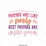 Friends Like Family Pillow, Best Friends Gift, Friendship Throw Pillow, Decorative Pillow, Colorful Friendship Quote Pillow - Tawshia