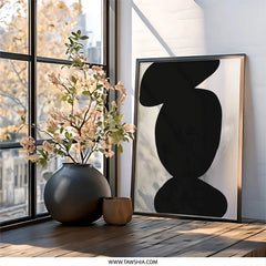 Abstract Shapes Wall Art, Modern Art Print, Black and White Art, Minimalist Decor, Contemporary Art, Home Decor Gift, Wall Decor - Tawshia