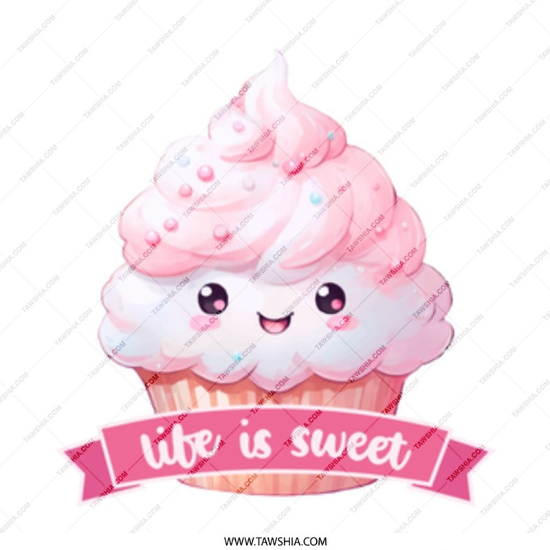 Cute Cupcake Mug, Life is Sweet, Kawaii Cupcake, Gift for Baker, Coffee Mug, Tea Mug, Food Lover Gift, Dessert Mug, Sweet Treat, Mug - Tawshia
