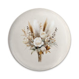 Floral Pinback Button, Boho Bouquet Button, Feather and Rose Badge, Neutral Tone Button, Trendy Button, Aesthetic Pinback Button, Gift - Tawshia