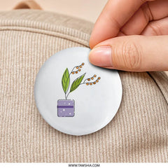 Potted Plant Pinback Button, Cute Botanical Button, Floral Lapel Pin, Unique Plant Lover Gift, Minimalist Badge, Decorative Pinback Buttons - Tawshia