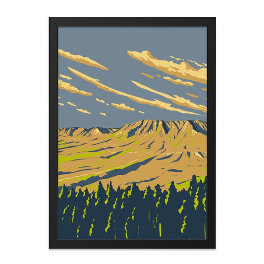Mountain Landscape Wall Art, Scenic Print, Vintage Style Poster, Nature Home Decor, Framed Art, Landscape Art Print - Tawshia