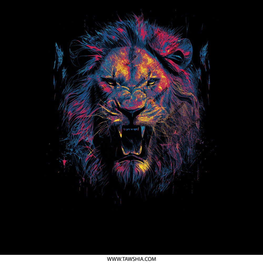 Fierce Colorful Lion Head Artwork T-shirt product