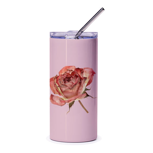 Rose Tumbler, Pink Floral Tumbler, Flower Tumbler, Botanical Gift, Personalized Tumbler, Gift for Her, Floral Design, Nature Lover Tumbler - Tawshia