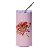 Rose Tumbler, Pink Floral Tumbler, Flower Tumbler, Botanical Gift, Personalized Tumbler, Gift for Her, Floral Design, Nature Lover Tumbler - Tawshia