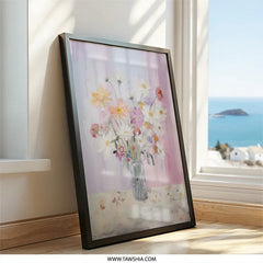 Floral Still Life Wall Art, Flower Bouquet Print, Pastel Painting, Botanical Art, Home Decor, Living Room Art, Fine Art Print - Tawshia