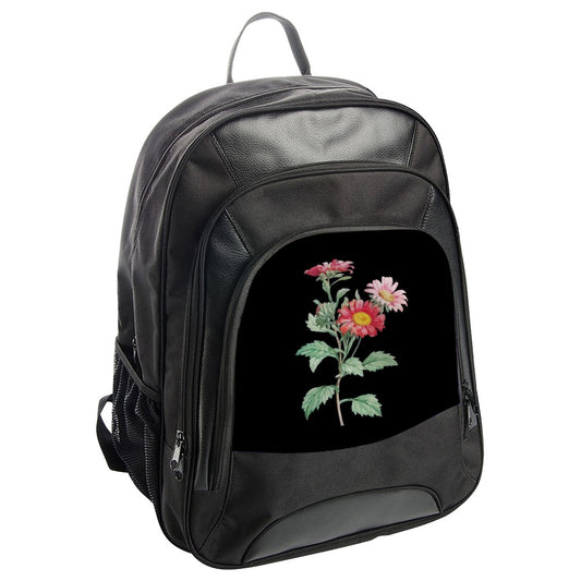 Pink Daisy Backpack, Floral Backpack, Flower Art Bag, Cute Backpack, Botanical Print Bag, Gift for Her, Book Bag, Travel Backpack - Tawshia