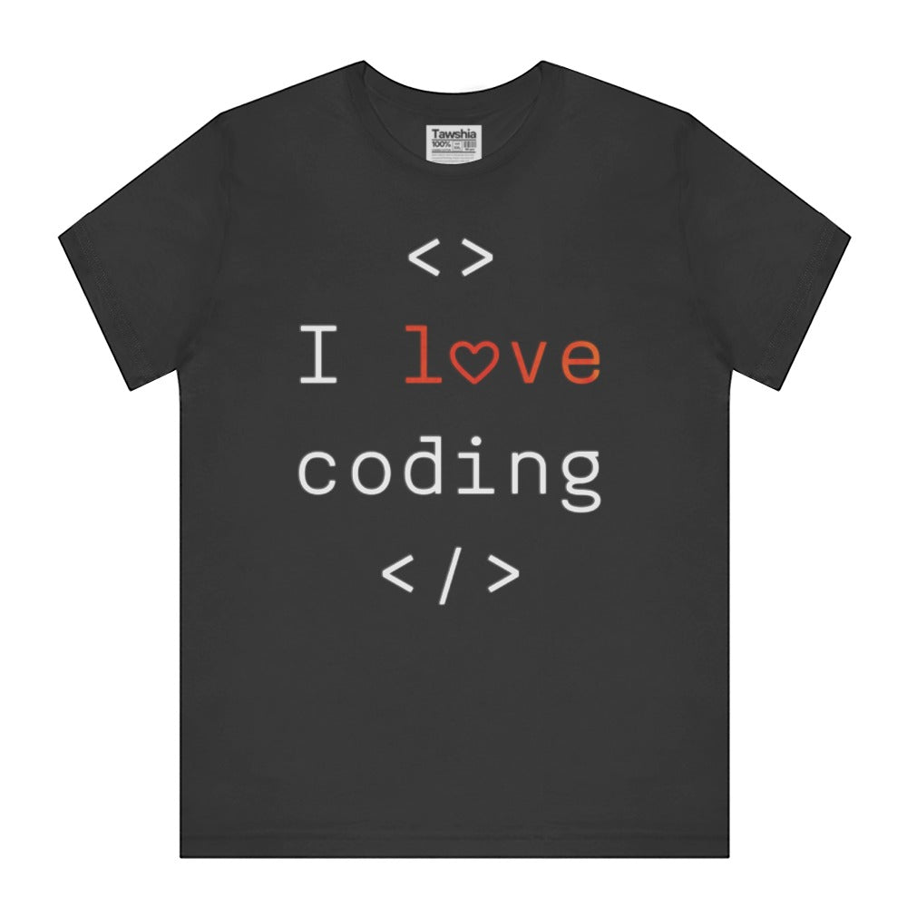 I love coding graphic text design on shirt product