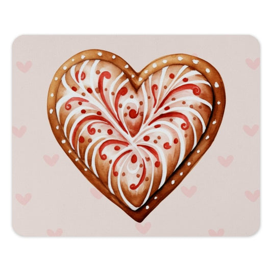 Gingerbread Heart MousePad, Cute Holiday Mousepad, Valentine's Day Decor, Sweet Treat Mouse Pad, Fun Desk Accessories, Office Gift - Tawshia