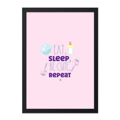 Eat Sleep Be Cute Repeat Wall Art, Nursery Decor, Baby Room Art, Kids Room Poster, Playroom Art, Cute Wall Art, Wall Decor - Tawshia