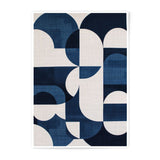 Abstract Art Photographic Print, Navy Blue Geometric Design, Modern Wall Decor, Home Art Print, Circle Square Art - Tawshia
