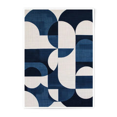 Abstract Art Photographic Print, Navy Blue Geometric Design, Modern Wall Decor, Home Art Print, Circle Square Art - Tawshia
