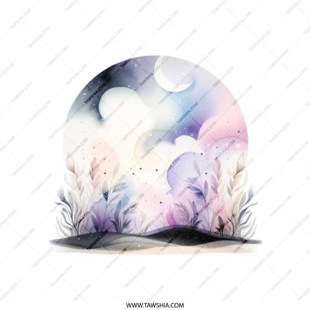 Dreamy Nightscape Tote Bag, Crescent Moon Tote, Celestial Garden Tote, Unique Gift Bag, Aesthetic Tote, Cute Tote Bag, Lightweight Tote - Tawshia