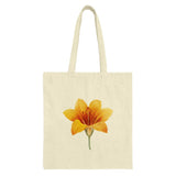 Lily Tote Bag, Floral Canvas Bag, Botanical Tote, Yellow Flower Bag, Cute Tote, Shopping Bag, Gift for Her, Book Bag, Nature Lover Gift - Tawshia