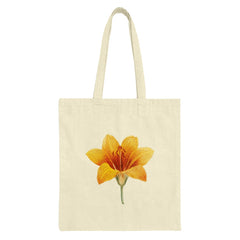 Lily Tote Bag, Floral Canvas Bag, Botanical Tote, Yellow Flower Bag, Cute Tote, Shopping Bag, Gift for Her, Book Bag, Nature Lover Gift - Tawshia