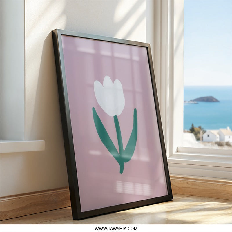 Elegant Minimalist White Flower Art Print product
