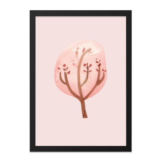 Pink Tree Wall Art, Watercolor Tree Print, Minimalist Tree Painting, Modern Wall Decor, Botanical Art Print, Nursery Decor Art - Tawshia