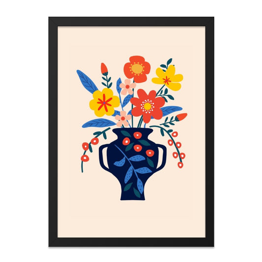 Floral Vase Wall Art, Flower Bouquet Print, Colorful Botanical Decor, Modern Home Decor, Vibrant Floral Art, Unique Vase Design - Tawshia