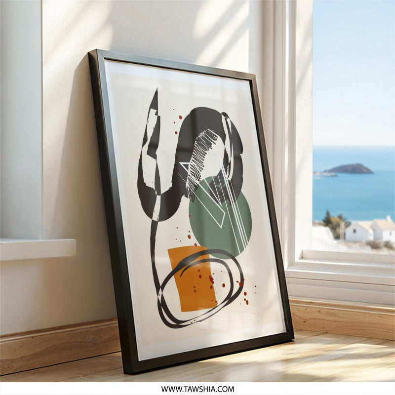 Abstract Shapes Wall Art, Modern Home Decor, Contemporary Art Print, Trendy Wall Decor, Minimalist Art, Unique Home Decor, Wall Art - Tawshia