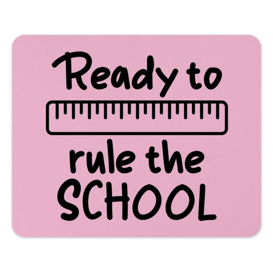 Back to School Mouse Pad, Ready to Rule the School, Pink Desk Accessory, Student Gift, Teacher Present, School Supplies, Office Decor - Tawshia