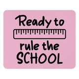 Back to School Mouse Pad, Ready to Rule the School, Pink Desk Accessory, Student Gift, Teacher Present, School Supplies, Office Decor - Tawshia