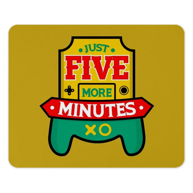 Gamer Mouse Pad, Just Five More Minutes, Video Game Controller, Funny Gaming Gift, Geeky Desk Decor, Computer Accessory - Tawshia