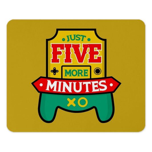 Gamer Mouse Pad, Just Five More Minutes, Video Game Controller, Funny Gaming Gift, Geeky Desk Decor, Computer Accessory - Tawshia