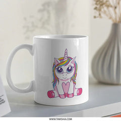 Cute Rainbow Unicorn with Big Eyes Coffee Mug product