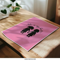 She is My Bestie Print, Photographic Prints, Best Friend Art, Friendship Gift, Sisters Print, Girls Room Decor, BFF Poster, Gift for Her - Tawshia