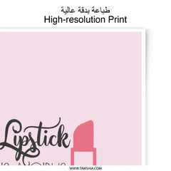 Lipstick Best Friend Photographic Prints, Girly Decor, Makeup Art, Fashion Prints, Cosmetic Wall Art, Quote Art, Gift for Her, Pink Theme - Tawshia