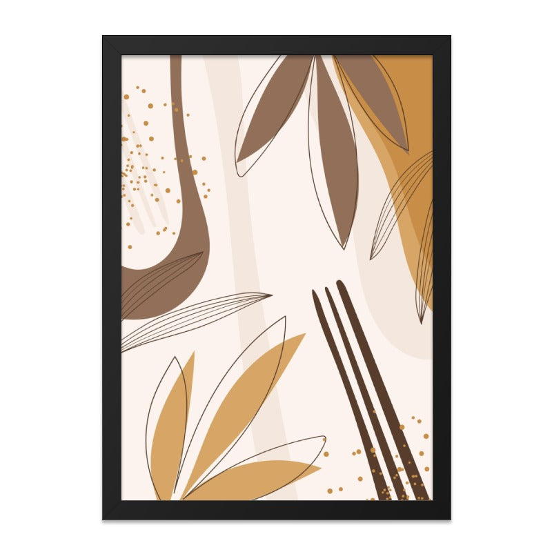 Abstract Leaf Wall Art, Modern Botanical Print, Minimalist Art Poster, Earth Tones Art, Scandinavian Art, Living Room Decor - Tawshia